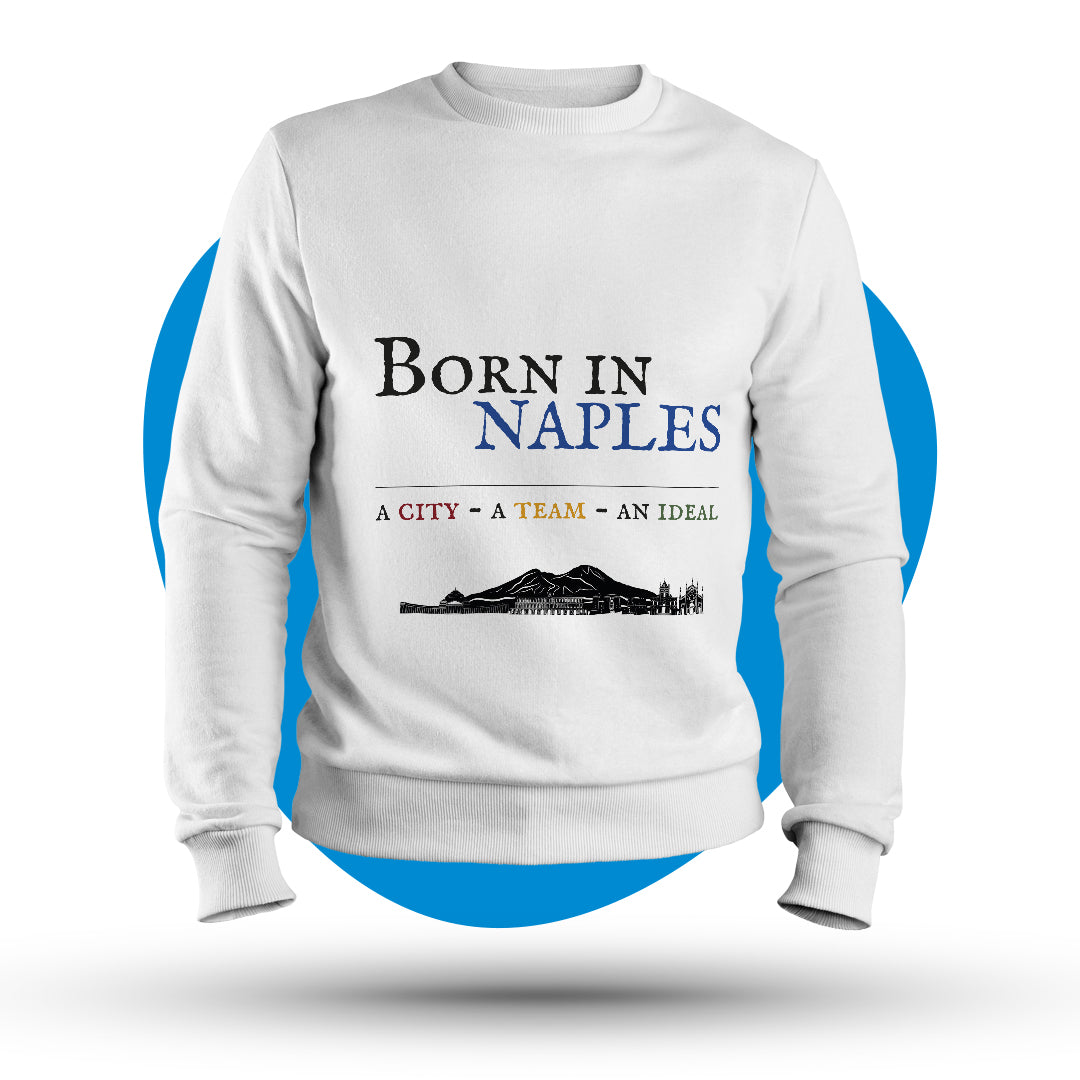 Felpa girocollo "Born in Naples" colorata