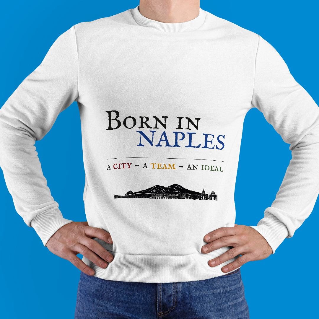 Felpa girocollo "Born in Naples" colorata