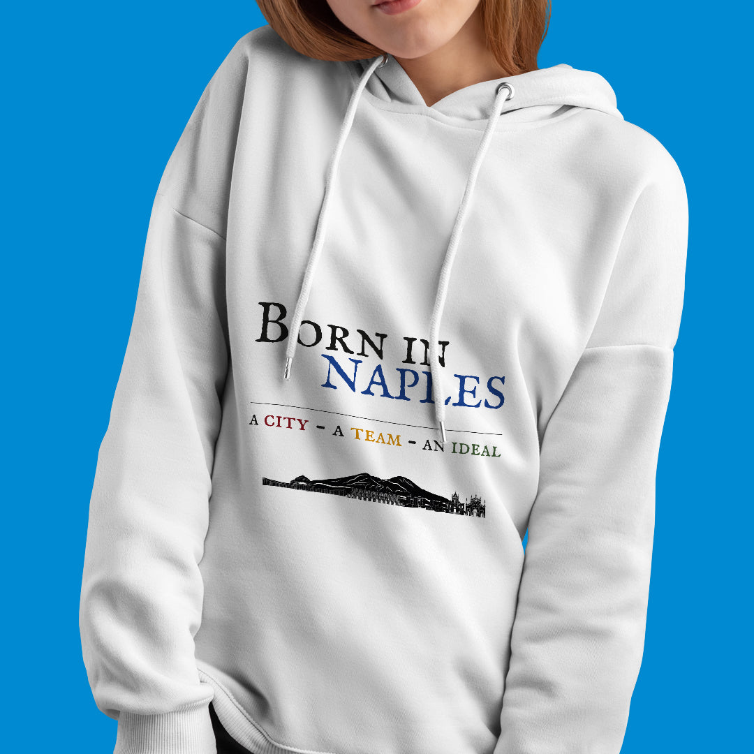 Felpa con cappuccio "Born in Naples" colorata