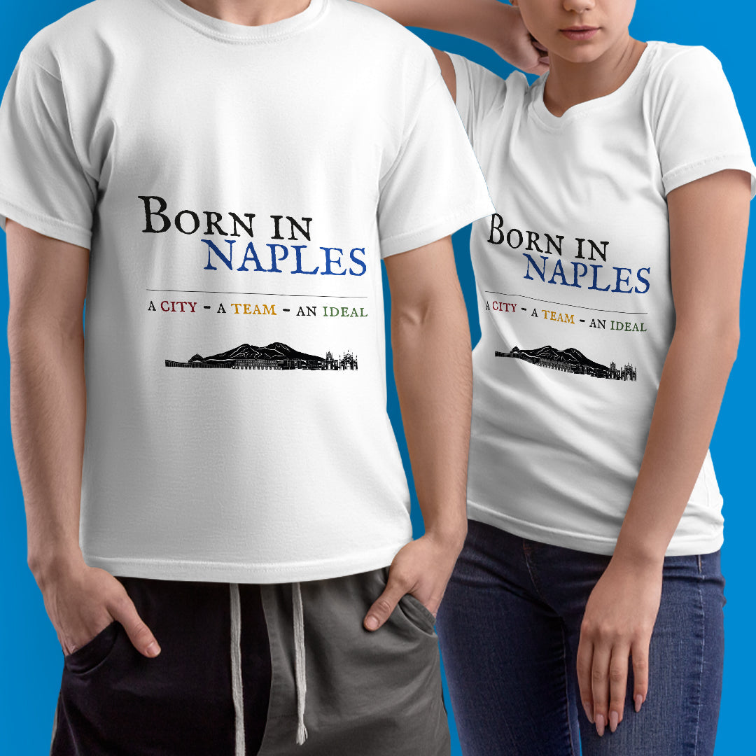 Maglia mezza manica "Born in Naples" colorata