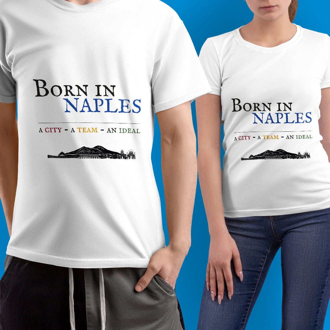 Maglia mezza manica "Born in Naples" colorata