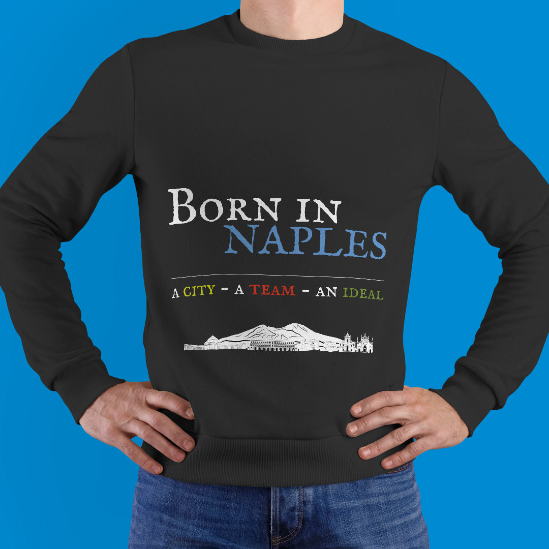 Felpa girocollo "Born in Naples" colorata