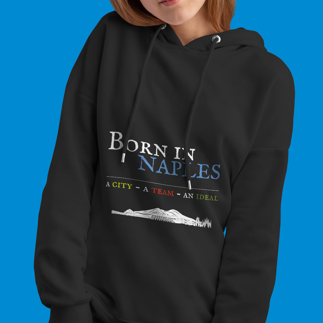 Felpa con cappuccio "Born in Naples" colorata