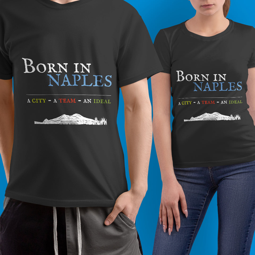 Maglia mezza manica "Born in Naples" colorata