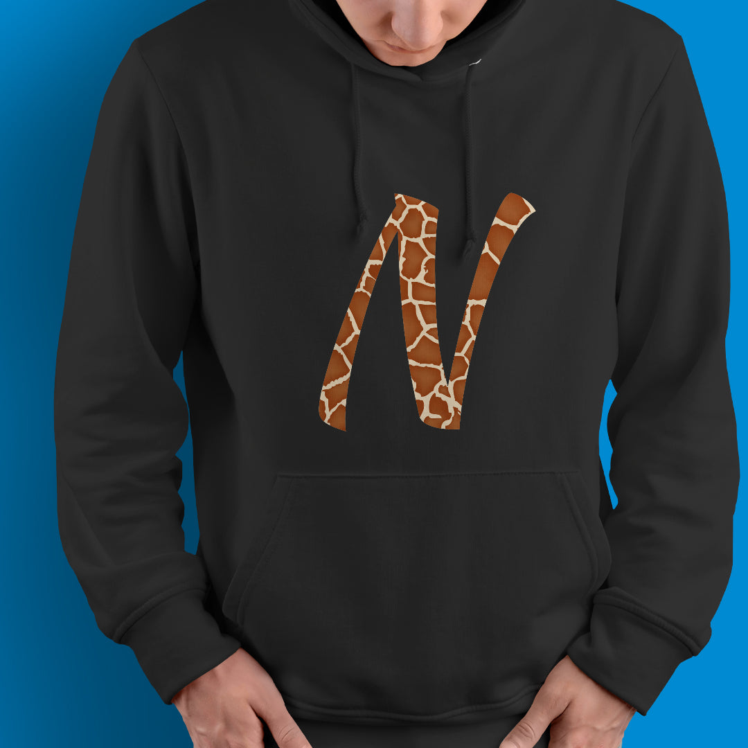 Felpa con cappuccio fantasia animalier "Giraffa"