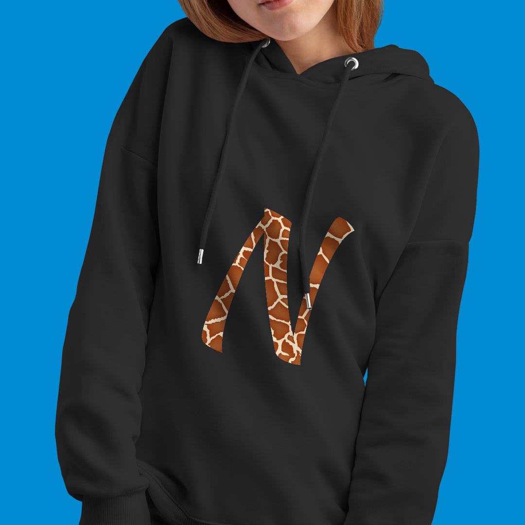 Felpa con cappuccio fantasia animalier "Giraffa"