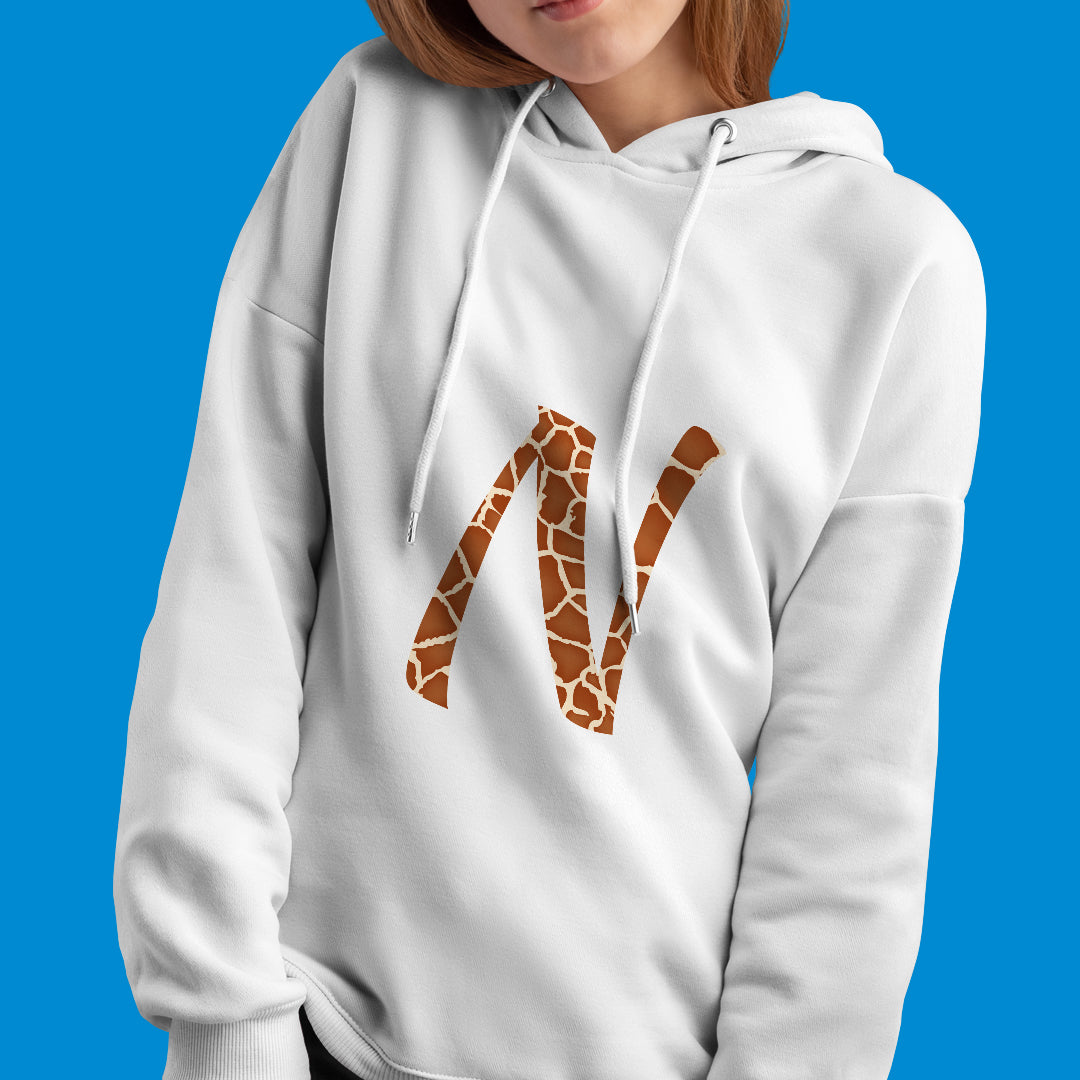 Felpa con cappuccio fantasia animalier "Giraffa"