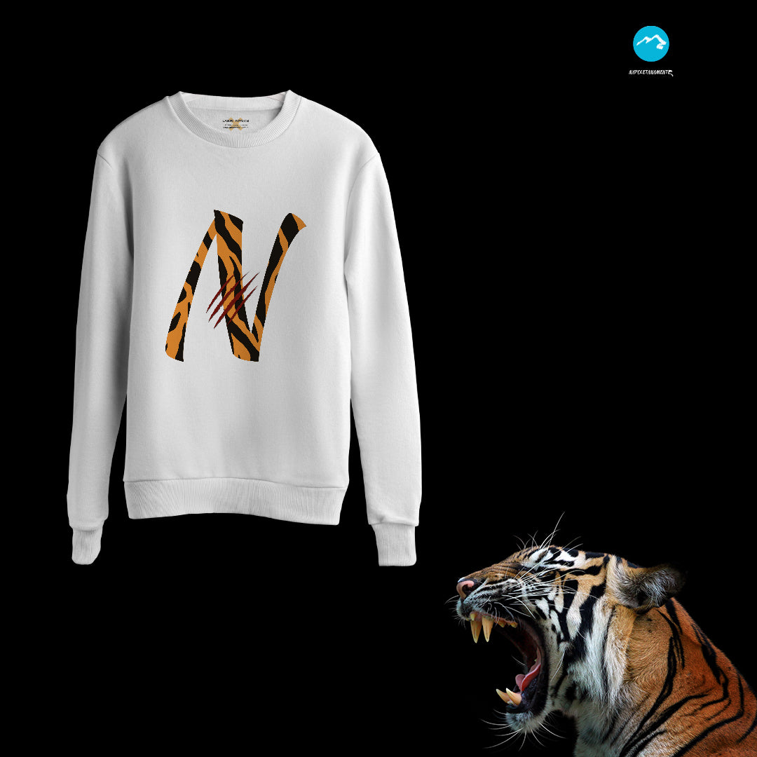 Felpa girocollo fantasia animalier "Tigre"