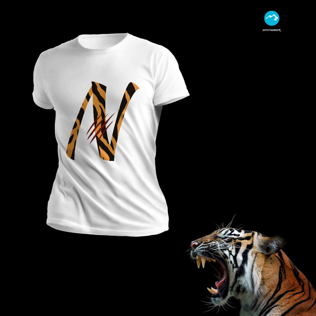 Maglia mezza manica fantasia animalier "Tigre"