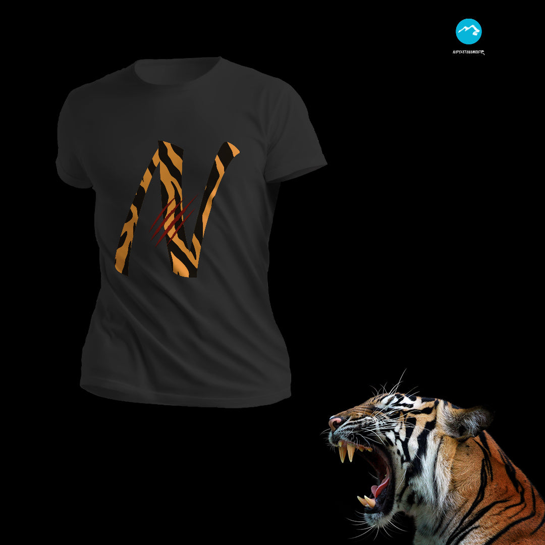 Maglia mezza manica fantasia animalier "Tigre"