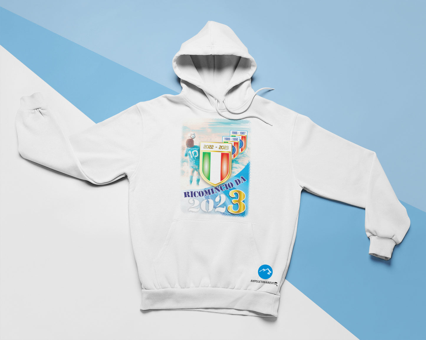 Felpa con cappuccio scudetto Napoli