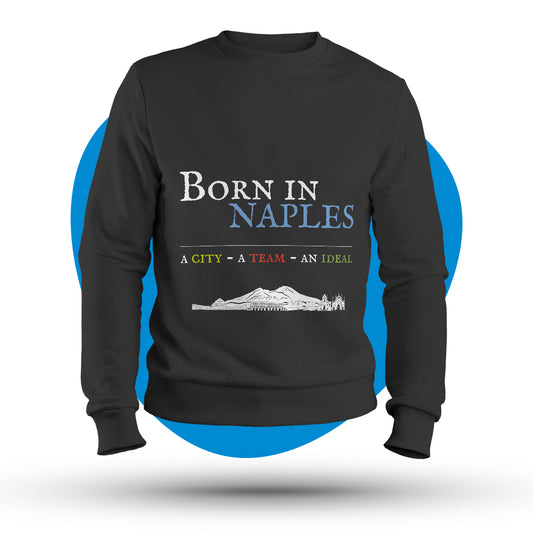 Felpa girocollo "Born in Naples" colorata