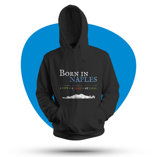 Felpa con cappuccio "Born in Naples" colorata