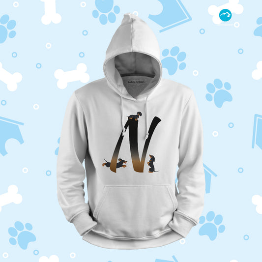 Felpa con cappuccio fantasia animalier "Bassotto" dedica a Roy