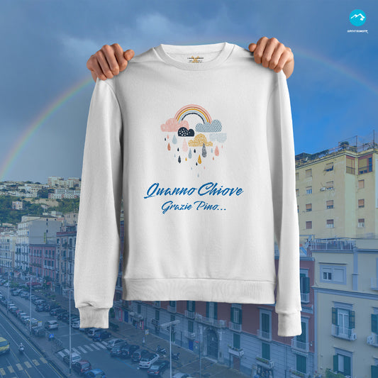 Felpa girocollo "Quanno chiove" dedica a Pino Daniele