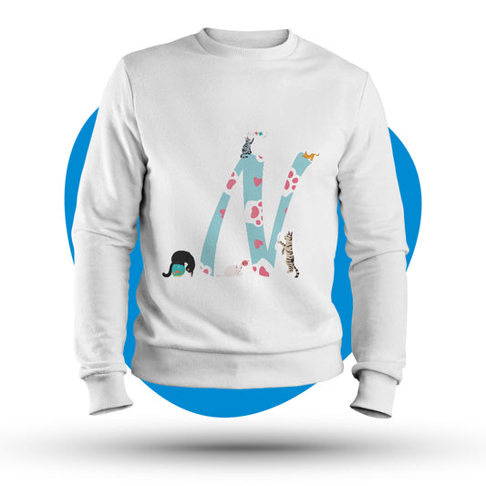 Felpa girocollo fantasia animalier "Cat"