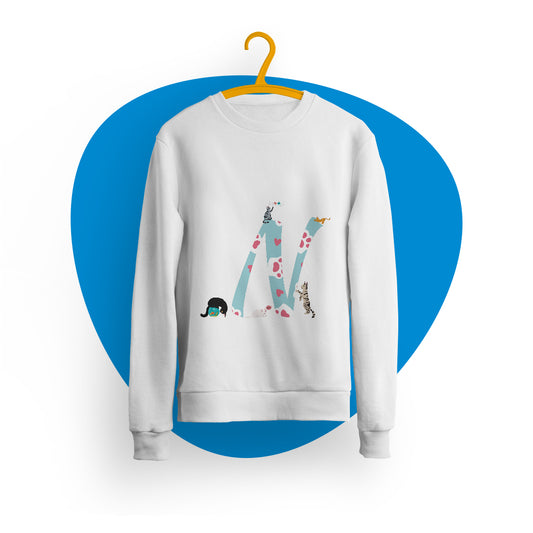 Felpa girocollo fantasia animalier "Cat"