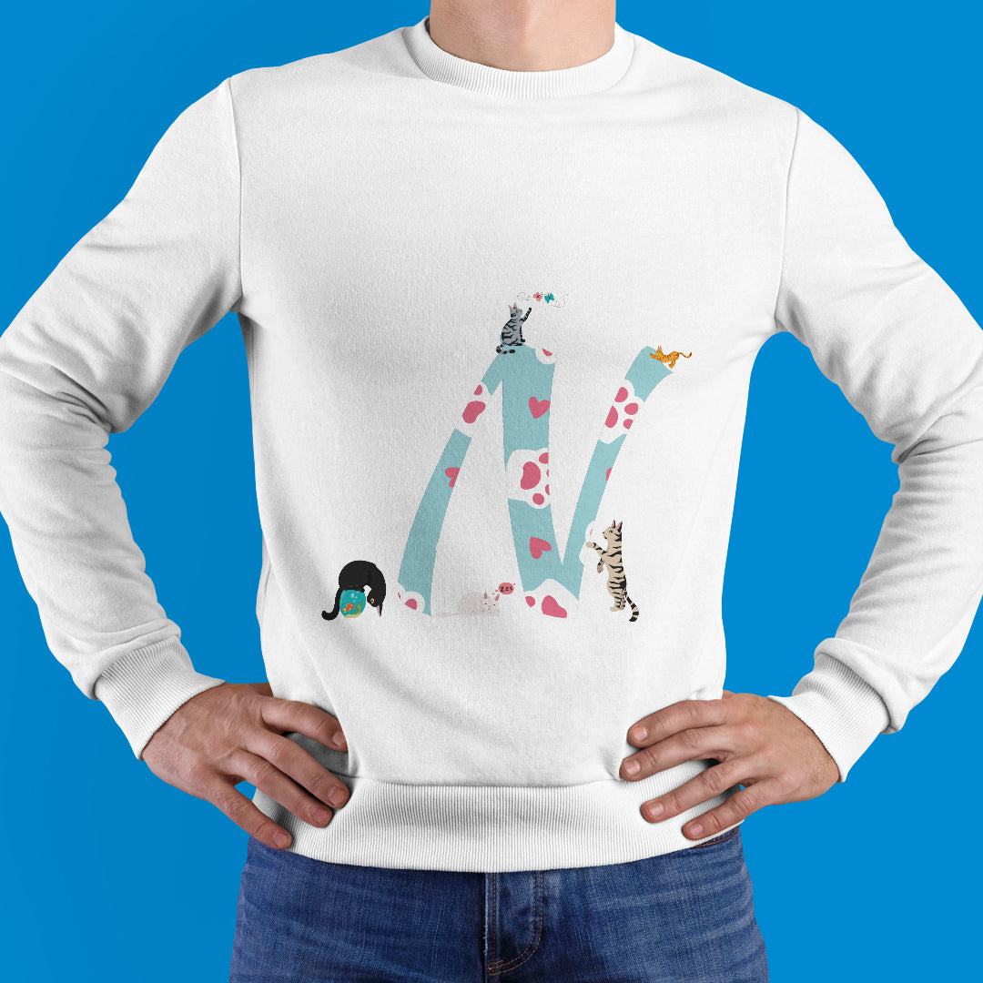 Felpa girocollo fantasia animalier "Cat"