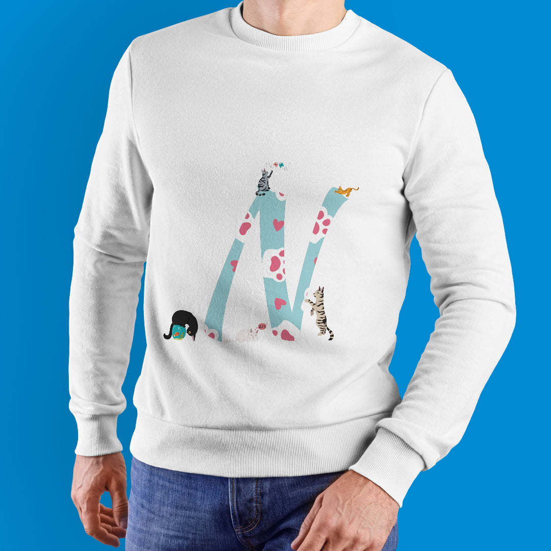 Felpa girocollo fantasia animalier "Cat"