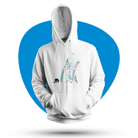 Felpa con cappuccio fantasia animalier "Cat"