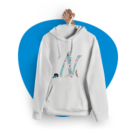 Felpa con cappuccio fantasia animalier "Cat"