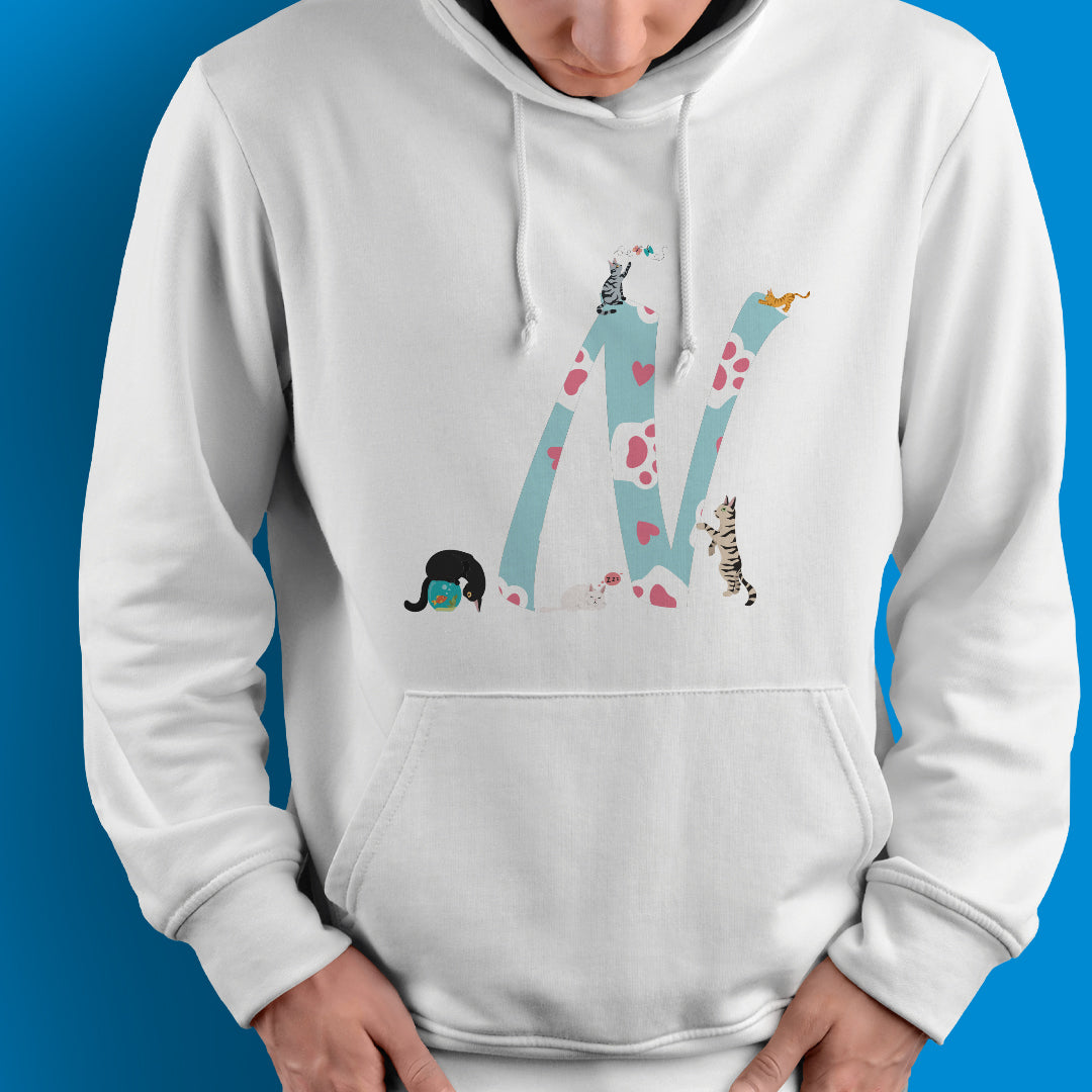 Felpa con cappuccio fantasia animalier "Cat"