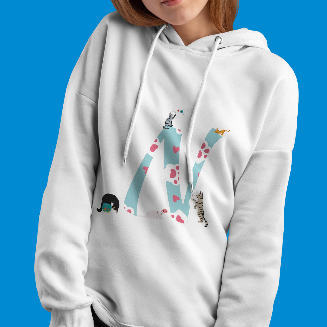 Felpa con cappuccio fantasia animalier "Cat"