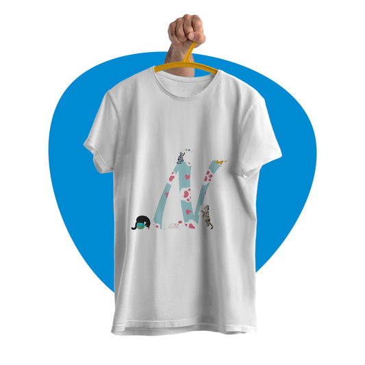 Maglia mezza manica fantasia animalier "Cat"