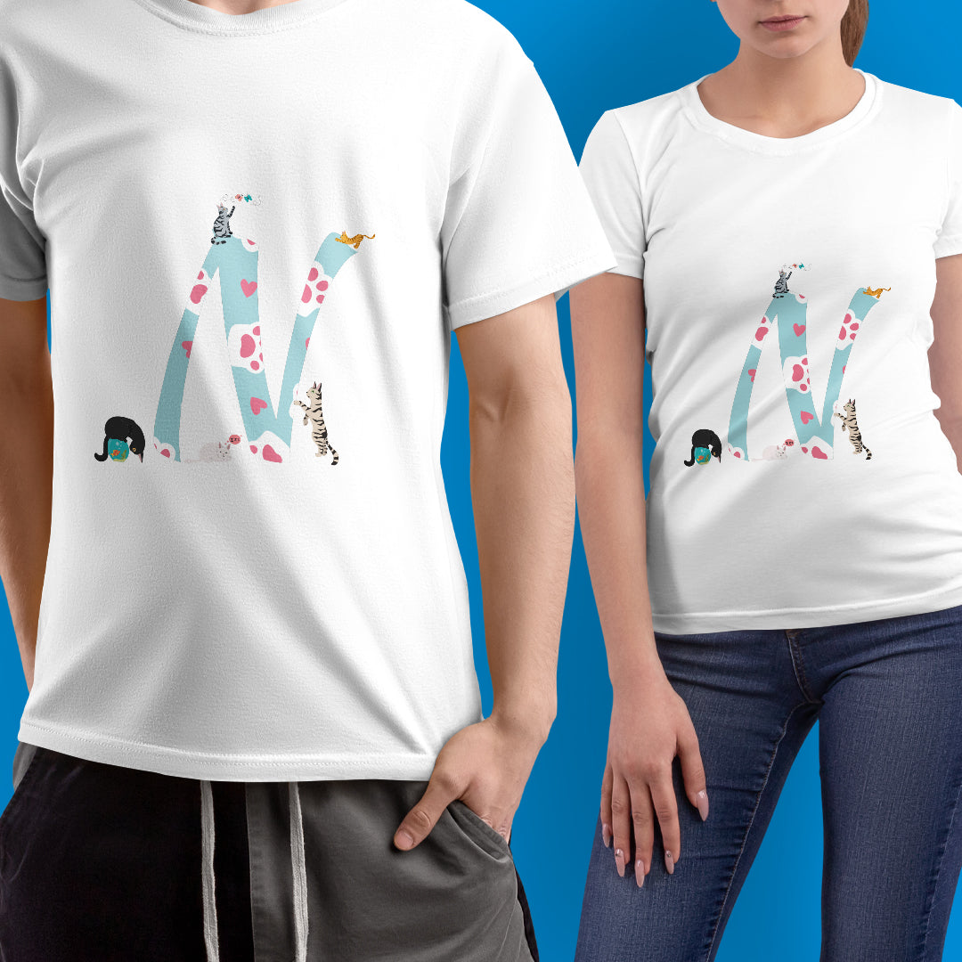 Maglia mezza manica fantasia animalier "Cat"