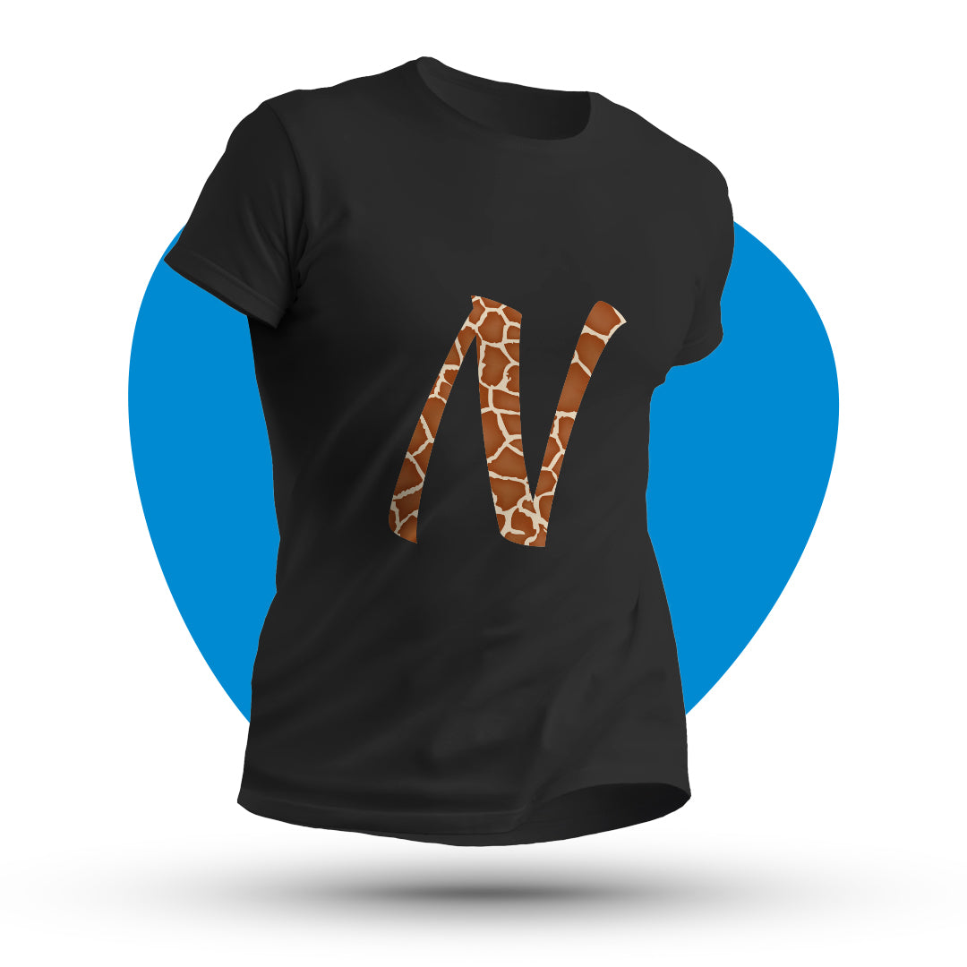 Maglia mezza manica fantasia animalier "Giraffa"