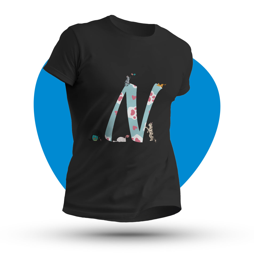 Maglia mezza manica fantasia animalier "Cat"