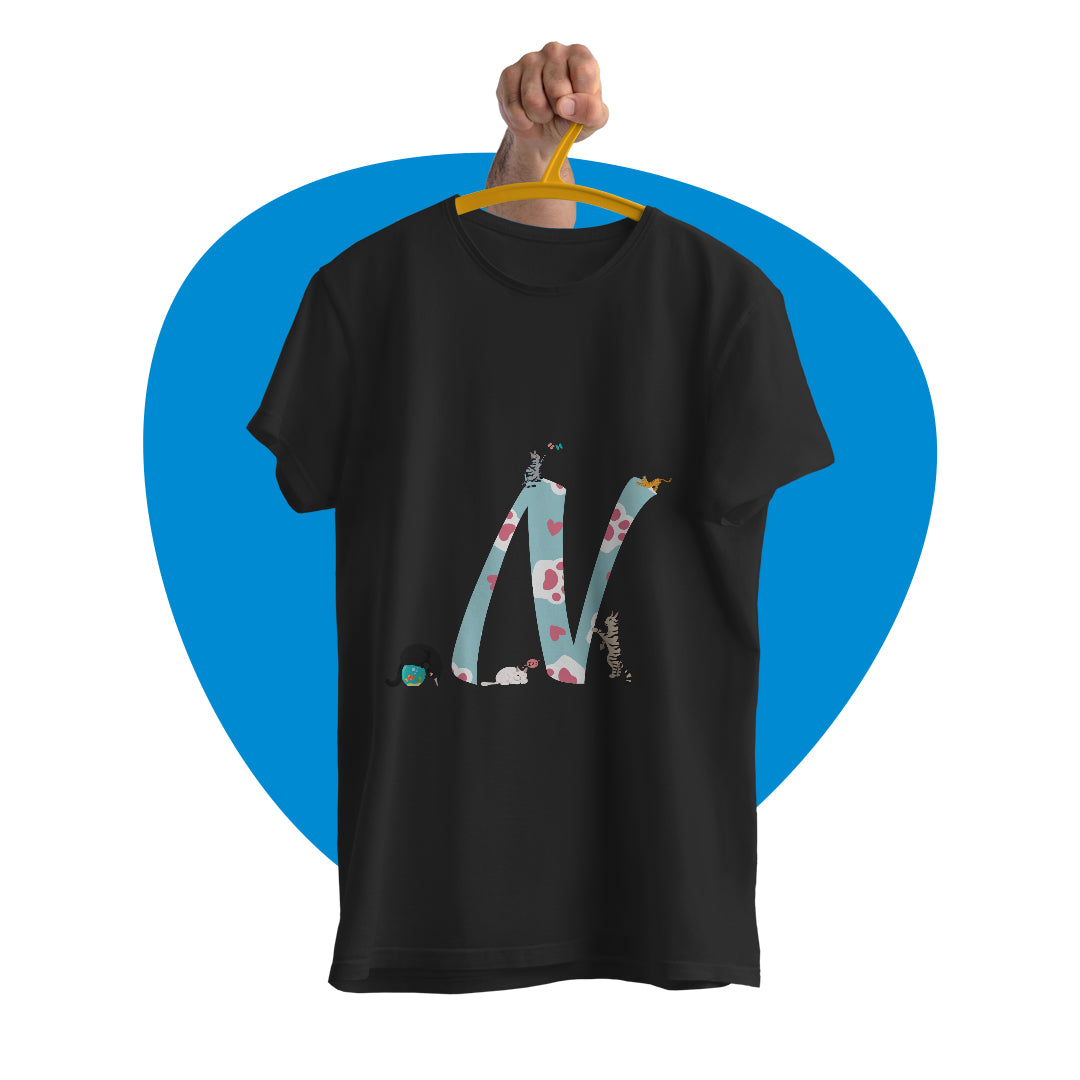 Maglia mezza manica fantasia animalier "Cat"
