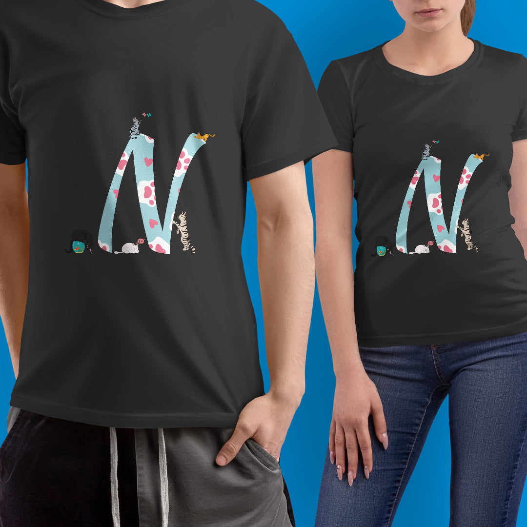 Maglia mezza manica fantasia animalier "Cat"