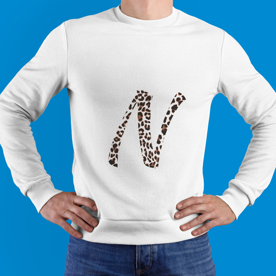 Felpa girocollo fantasia animalier "Leopardo"