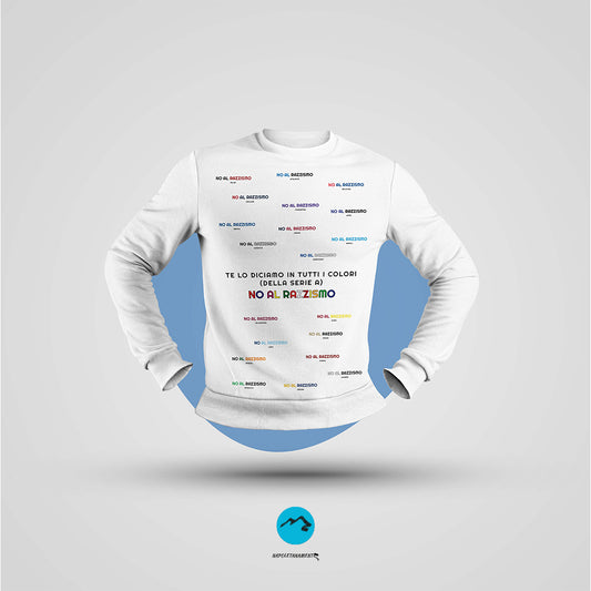 Felpa girocollo "No al razzismo"